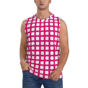 Plaid Heren Vesten Bodybuilding Atletische Zomer Workout Tank Top Mouwloos T-shirt Fitness Tank Running Gym Vest Sneldrogend, 3 D, XXL