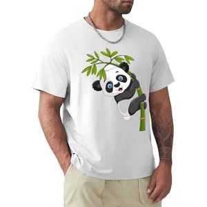 Heren T-shirt Panda korte mouwen T-shirt ronde hals T-shirt voor mannen, Meerkleurig1, XXL