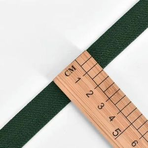 15 mm dubbelzijdig verdikte twill elastische riem 5 meter broek rok tailleband elastische riem kledingaccessoires rubberen band-zwartachtig groen