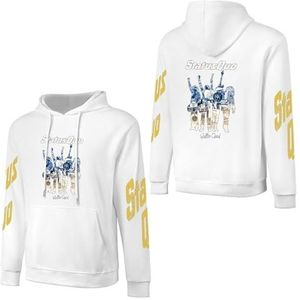 LSMCCOTP Sta-tus Logo Qu-o Katoenen Hoodie Pullover Heren Lange Mouw Sweatshirt Met Zak Voor Mannen Zachte Zwarte Hoody Basic Casual Fans Merch 3XL, Wit-stijl, XL