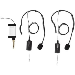 UHF Lavalier-microfoon, 1 in 2 Draadloze Headset Reversmicrofoonsysteem 20-kanaals IP56 Waterdicht, Stofdicht voor Spreken in Het Openbaar, Mengpanelen