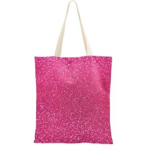 FRODOTGV Tote Bag Met Zakken Rose Roze Glitter Medium Canvas Tote Bag Strand Tas Geschenken Esthetische Canvas Tote Bag Canvas Tote Bag Voor Vrouwen Plain Tote Bags, Roze Glitter, One Size