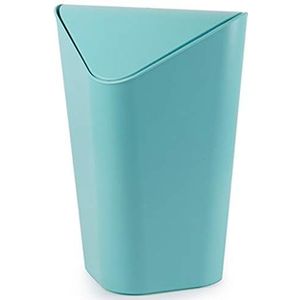 Vuilnisbakken voor binnen Plastic Plein Trash Can Recycling Bakken Garbage prullenbakken Creative Triangle Plastic prullenbak Bedroom Corner prullenbak met Swing Deksel Vuilnisbak voor binnen(Blue A)