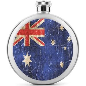 Vintage Australië Australische Vlag Rvs Wijnfles voor Mannen Vrouwen Fles Draagbare Drank Fles voor Bruiloft Reizen