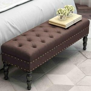 JAVYPPT Ottomans Krukken Woonkamer Verandering Schoen Bank Sofa Kruk Slaapkamer Bed End Kruk Bank Huishoudelijke Voetbank Kledingwinkel Rest Kruk (Bruin, 150 * 45 * 40 cm)