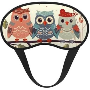 Leuke kerstuilen op tak slaapmasker zacht comfortabel oogmasker met verstelbare riem verduisterende oogslaap schaduwhoes voor vrouwen meisjes mannen reizen yoga dutje ploegendienst werk