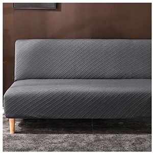 Futon Cover Armless Bank Covers Sofa Bed Slipcover zonder armleuning Zachte polyester Stoffen Cover 1-delige stretch Furniture Protector for Kid Pet(Color:Gray,Size:190-210cm)