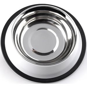 STILGUT Voedingsbak voor hond en kat, aluminium voederbak 0,4 l, hondenbak, kattenbak, waterbak - wit/zilver