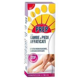 Prep, Gel vermoeidheid voor vermoeide benen en voeten, verkoelende gel voor zware benen en voeten, op basis van chlorella-algen, biologische aloë en menthol, formaat 125 ml