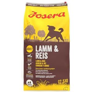 JOSERA Lam & rijst (1 x 12,5 kg) | Hondenvoer met lam als enige dierlijke eiwitbron | Super Premium droogvoer voor volwassen honden | 1 stuk verpakt