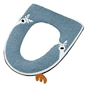 JINGYAN Toiletbrilhoezen Vergroot niet-lekkage waterdicht toilet kussen, huishoudelijke ritssluiting (vier kleuren optioneel)(Mavi)