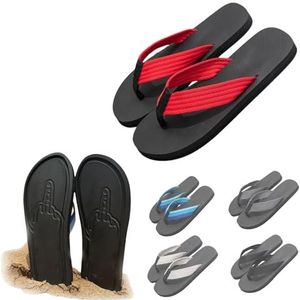 Verborgen Flops, Zomer Strand Comfort Antislip Sandaal, Spoof Strand Flip Flops, Grappige Voetafdruk Slippers, Strandfeest Straf Rekwisieten(Red,40 EU)