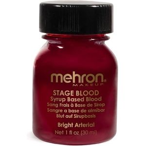 Mehron Stage Blood - Bright Arterial met penseel (30 ml)