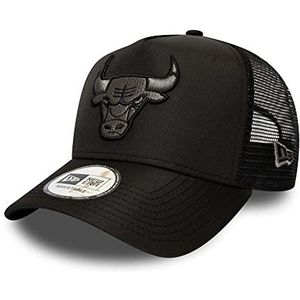 New Era Chicago Bulls NBA Tonal Black A-Frame Adjustable Trucker Cap - One-Size