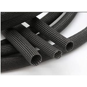 Kabelwartel draadmof， Gevlochten glasvezelhuls 600 graden Celsius hoge temperatuur glasvezelbuis Glasvezelhuls, for doe-het-zelf-buizen(Schwarz,25mm x 1meter)