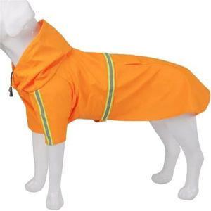 Hondenregenjas Kleding Tweebenige mantel Riancoat Dikke en stevige stof Geschikte maat Goede helderheid (Color : Orange RainCoat, Size : XXXL)