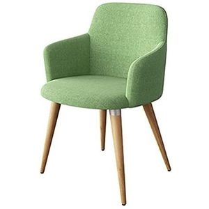 GEIRONV 1 Stuk Moderne Eetkamerstoel,Coffeeshop Melk Thee Winkel Buffet Receptie Stoel Katoen En Linnen Onderhandeling Bureaustoel Eetstoelen (Color : Green)