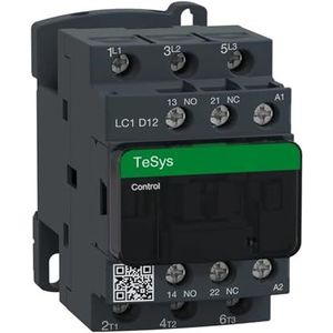 Zwart LC1D12U7 AC contactor 12A 240V 3 NO