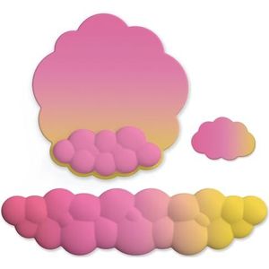 Muismat Cloud Mouse Pad Gradient Toetsenbord Pols Rust Computer Pols Pad Creatieve Bureau Pad Antislip Memory Foam Palm Rest(Set 10)
