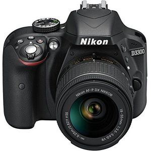Nikon, D3300, SLR-digitale camera (24 megapixels, 7,6 cm (3 inch) TFT-LCD-display, Live View, Full-HD), incl. 18-55 mm lens, zwart, Nikon D3300