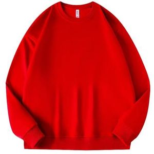 Leader of the Beauty Unisex oversized sweatshirt met ronde hals heren pullover truien lange mouwen herfst outfits 2024, Rood, S