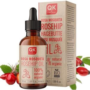 Rozenbottelolie, 100% puur biologisch veganistisch - 50 ml - voor littekens en striae - Antirimpel Anti-veroudering - BIO - Koudgeperst