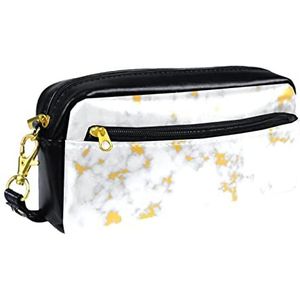 Etui,Pen Potlood Pouch Draagbare Tas,Briefpapier Organizer voor School,Wit goud marmer Decoratie