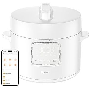 TOKIT Pressure Cooker 5 liter, rijstkoker, multikoker, drukkookpan, elektrische snelkookpan met 14 kookprogramma's, zachte yoghurtbereider, MiHome Smart Control binnenpan met anti-aanbaklaag