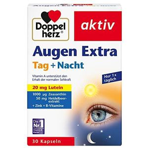 Extra ogen - met 20 mg luteïne, zeaxantine, zink en zwart myrtillel-extract - 30 capsules - voedingssupplementen voor de gezondheid van het zicht - dag + nacht ... (20 mg LUTEINA)