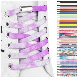 SULPO Elastische rubberen veters zonder strikken, plat, met draaisluiting, One size