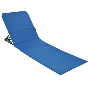 Spetebo Opvouwbare strandmat met rugleuning, blauw, strandstoel, ligbank, mat, ligstoel