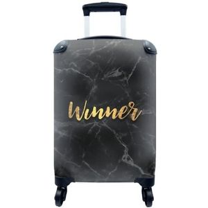 MuchoWow® Koffer - Win - Goud - Marmer - Past binnen 55x40x20 cm en 55x35x25 cm - Handbagage - Trolley - Fotokoffer - Cabin Size - Print