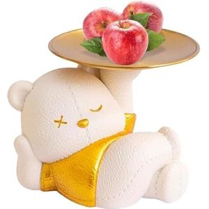 Bear Opbergbak - Leuke Beer Standbeelden met Schotel | Sieraden Schotel, Decoratieve Trays, Dierenbeeldje voor Entree & Woonkamer, Desktop Decor