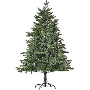 HOMCOM kunstkerstboom 1,5 m kerstboom dennenboom PVC PE metaal groen ؠ75 x 150 cm