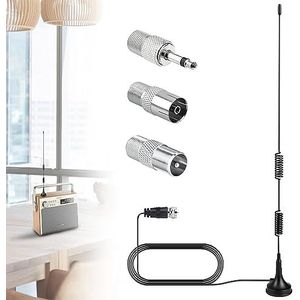 Aichary - DAB Radio-antenne - Met Magnetische Voet - 3 m Verlengkabel - Voor Stereo-ontvanger
