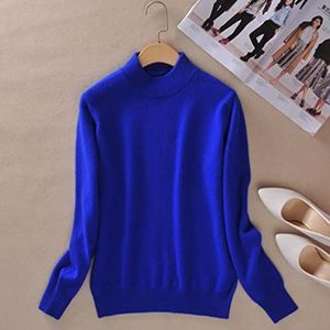 BEQUAH Wollen trui, kasjmier katoenmix, halve coltrui, damestrui, herfst, winter, dagelijks gebruik, basic, warm, gebreide trui, voor dames