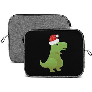 Kerst Dinosaurus Laptop Sleeve Case Beschermende Notebook Draagtas Reizen Aktetas 14 inch