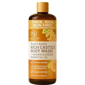 Dr.JACOBS NATURALS Pure Castile Vloeibare zeep, natuurlijke zeep voor gezicht en lichaam, 32 oz - vrij van parabenen, sulfaten, synthetische stoffen, gltuen, citrus, 32 oz