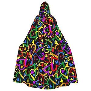 WURTON Gay Pride Regenboog volledige lengte carnaval cape met capuchon, unisex cosplay kostuums mantel voor volwassenen 190 cm