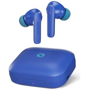 Avantalk Clan K2 - Draadloze oordopjes voor kinderen met veilige volumebeperking en aanpasbare pasvorm, schattige Bluetooth-oordopjes voor jongens en meisjes 8-10, lage latentie en 3 EQ-modi - blauw