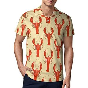 Red Lobster Heren Golf Polo-Shirt Zomer Korte Mouw T-Shirt Casual Sneldrogende Tees 4XL