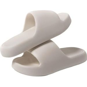 Cloudies slippers voor dames, Lichtgewicht ademende huisschoenen for mannen en vrouwen, zachte comfortabele binnen- en buitenbadglijbanen voor dames en heren | House Slides douchesandalen(White,41 EU)