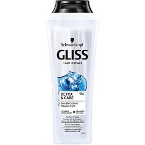 Schwarzkopf - Gliss Detox & Care Shampoo – gevoelig/snel vettig haar – 92% ingrediënten van natuurlijke oorsprong – fles van 250 ml