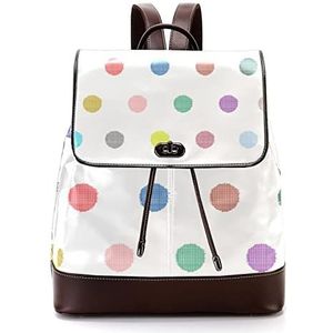 Regenbogen Polka Dots patroon gepersonaliseerde schooltassen boekentassen voor tiener, Meerkleurig, 27x12.3x32cm, Rugzak Rugzakken