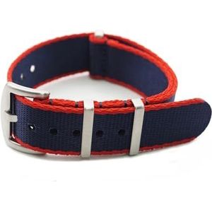 INEOUT Nylon Band 20 Mm 22 Mm Veiligheidsgordel Horlogeband Sport Compatibel Met O-mega Horlogebandvervanging (Color : Blue Red Edge, Size : 20mm)