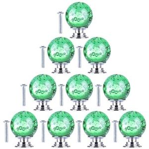 Ladehandvat 10 Stuks Crystal Bubble Ball Handvat Creatieve Deurknop For Kast Lade Kastdeur Meubelen Hardware Accessoires Makkelijk te installeren (Color : Green)