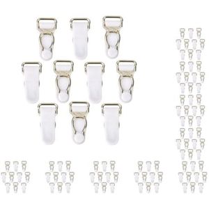 10 Set van 10 Stuks Heren Jarretelgordel Clips Haken Grips Wit