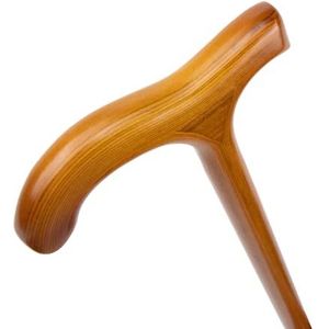 Houten Pruimenbloesem Wandelstok - Oranje - Eendelige Handgemaakte Antislip Wandelstok voor Senioren