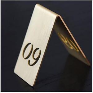 Tabelnummers, Tafelnummers, 1 stuk holle dubbelzijdige staande tafelnummers, bureauborden for restaurants, cafés en bars, 6,5 x, 4 cm(9)