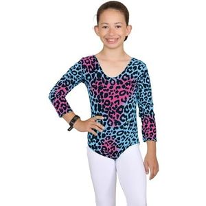 janisramone Gilrs Kids Nieuwe Luipaard Print Lange Mouw Stretch Microvezel Dans Turnen Leotard Bodysuit Top